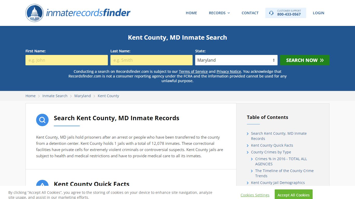 Kent County, MD Inmate Lookup & Jail Records Online